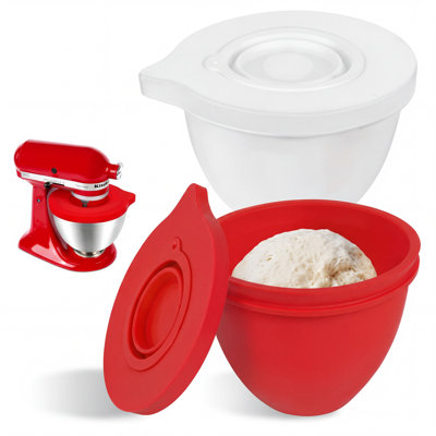 Doublures en silicone compatibles avec le bol du robot pâtissier KitchenAid à tête inclinable de 4,5 à 5 pintes, 2 doublures avec couvercles