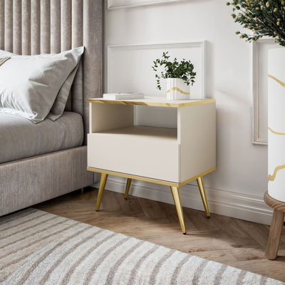 54cm W Manufactured Wood Bedside Table