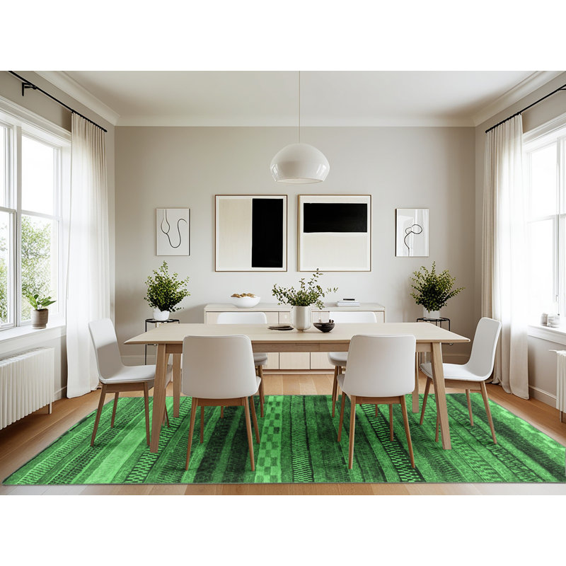 Washable Geometric Indoor Rug, Rectangle 7' x 10'