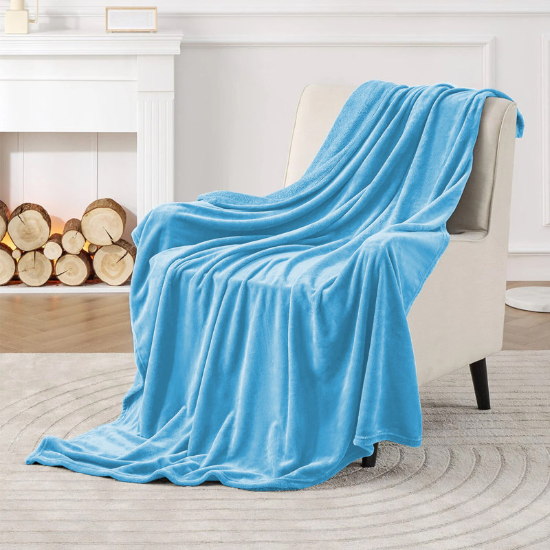 Couverture en molleton grand - 300 g / m², Grand lit, Bleu clair