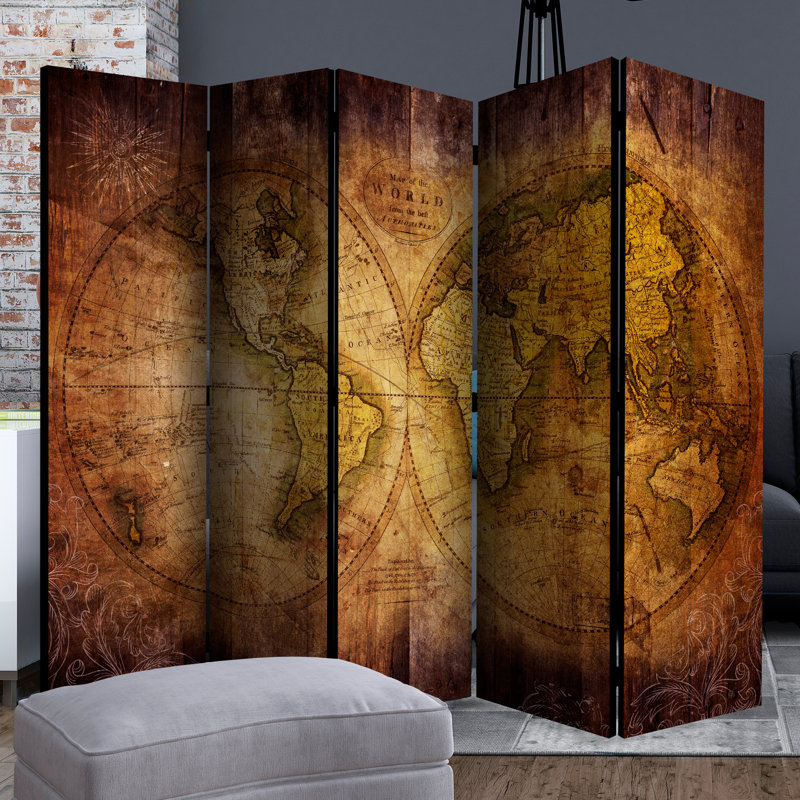 Jebediah 225cm W x 172cm H 5 - Panel Folding Room Divider