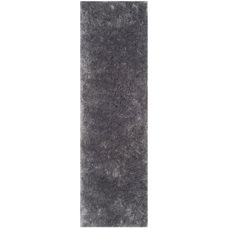 Tapis de couleur unie à poils longs touffeté à la main Canham, Tapis de couloir 2 pi 3 po x 6 pi