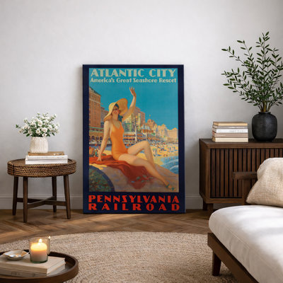 «Atlantic City Seashore Travel», affiche, photos de salon côtier, impression sur toile encadrée