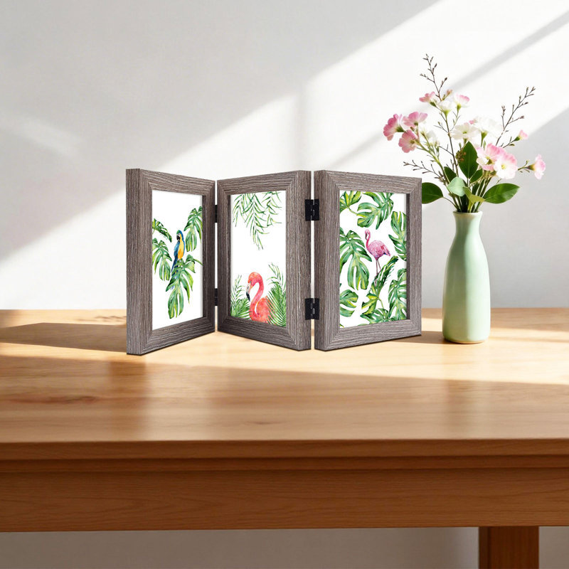 Cadre de bureau à charnières avec panneau en verre véritable, 3, 5" x 7"