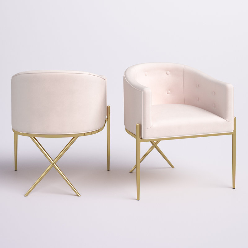 Modway Savour Accent Dining Armchair Performance Velvet, Pink, 2