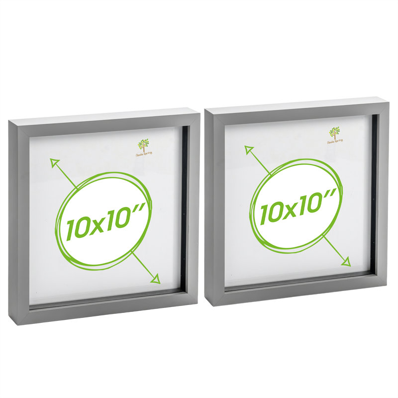 Nicola Spring - 3D Box Photo Frames, 27.5cm H x 27.5cm W x 3.5cm D, Grey