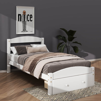 Twin Platform Bed Frame Storage Drawer