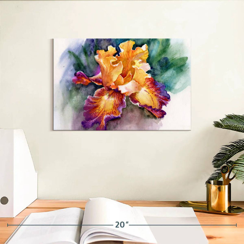 Harnek Yellow Iris Flower, 8" H x 12" W