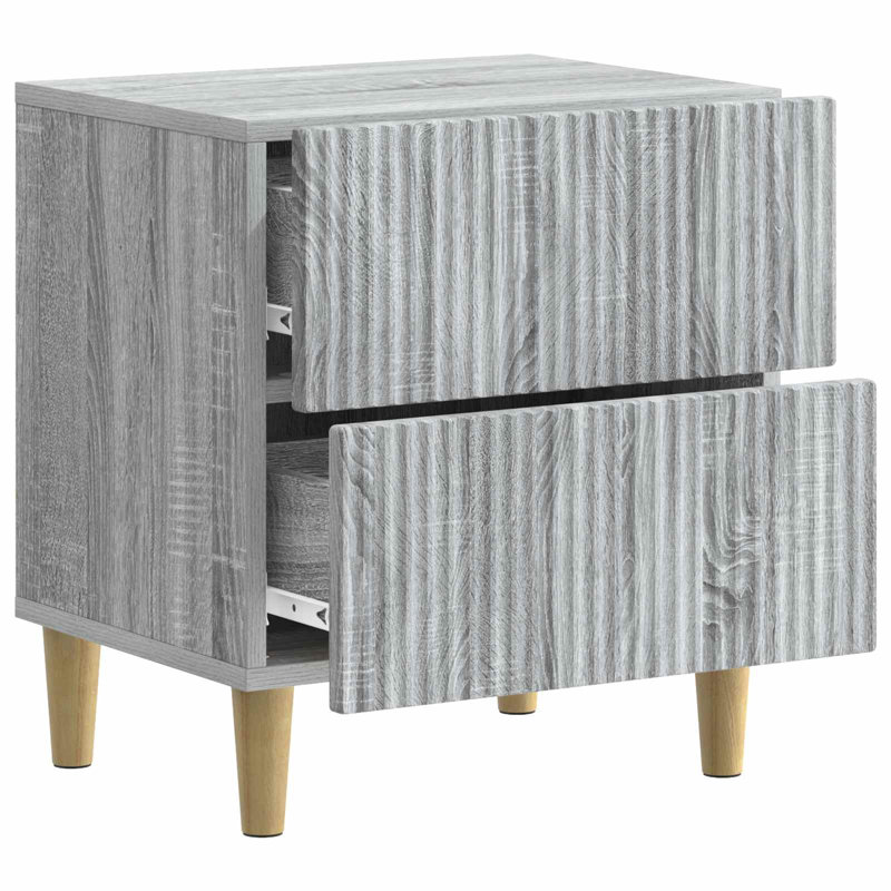 43cm W Manufactured Wood Bedside Table, Grey Sonoma