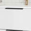 Meuble-lavabo mural moderne 24 po blanc avec lavabo et tiroirs en céramique