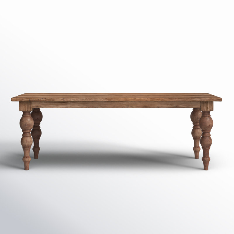 Table de salle à manger rectangulaire en bois sculpté à 4 pieds Campbell, H 30 po x l 39 po x P 86 po