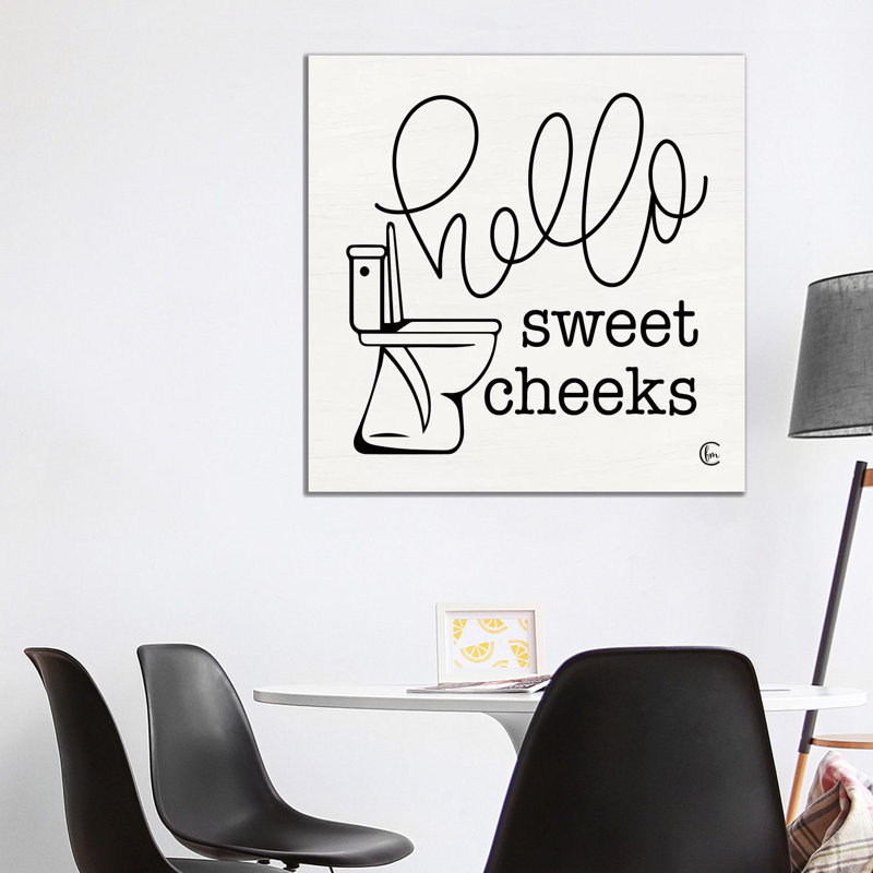 Hello Sweet Cheeks - Print on Canvas, 93.98 cm H x 93.98 cm W, Brown Framed