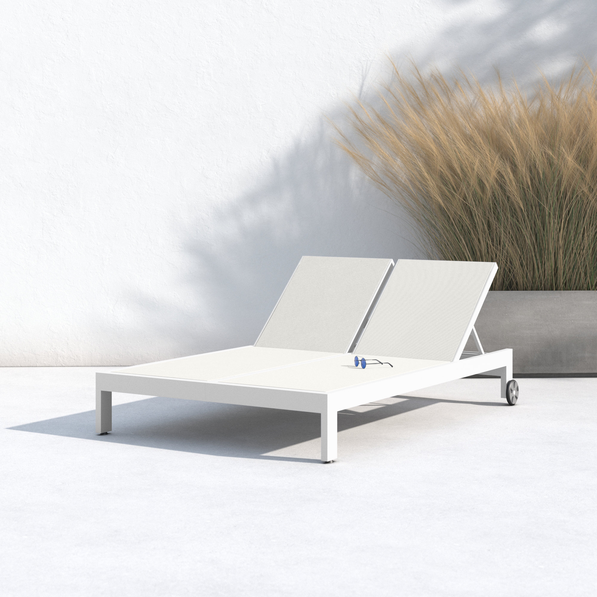 Camela Outdoor Aluminum Chaise Lounge