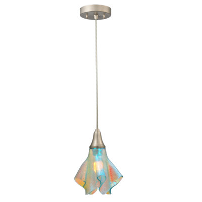 Luminaire suspendu en forme de cloche unique à 1 lumière Kayme Fire and Ice