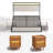 Grise 3 Piece Bedroom Sets,Upholstered Bed With 2 Drawers & 2 Slanted Nightstand-125881436-125881435
