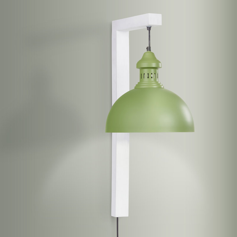 28.5"H Industrial Indoor Plug In Wall Sconce – 17 Storeys, Natural, Green