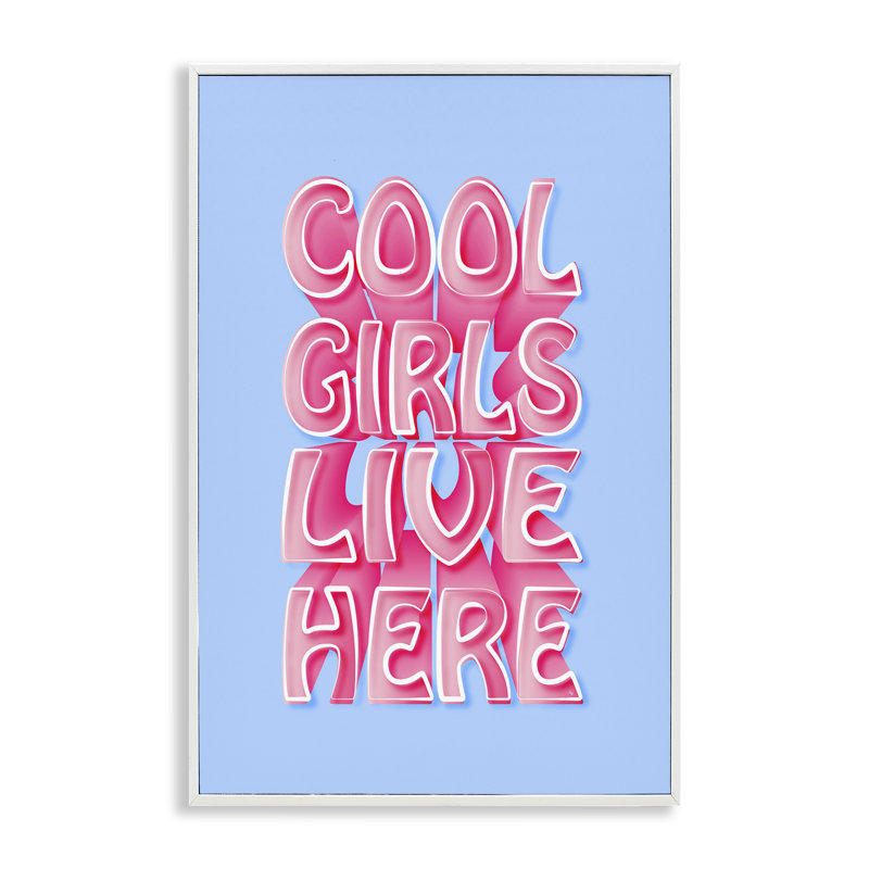 Cool Girls Live Here, art de la giclée encadrée par Martina Pavlova, Estampe numérique encadrée blanc bord de mer
