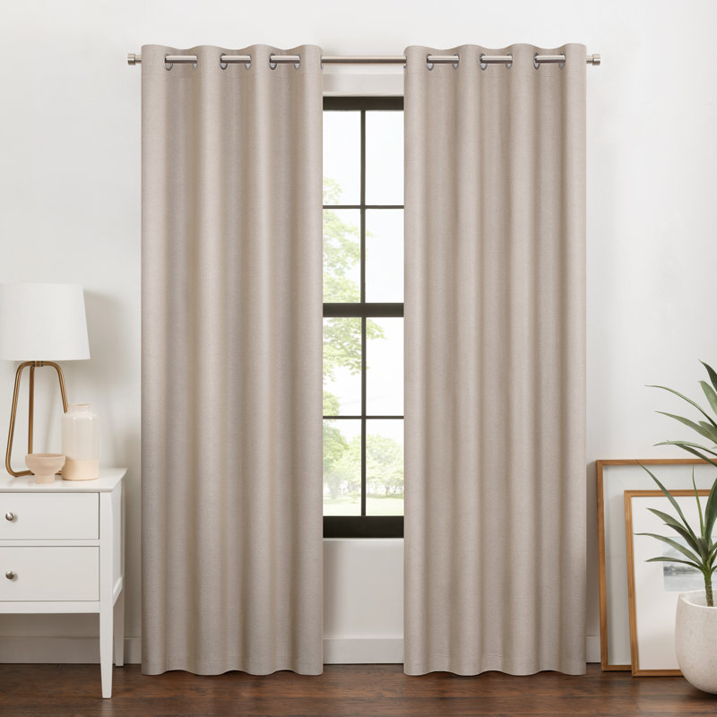 Larissa Solid Grommet Curtain (Single Panel), 50" W x 95" L, Sandstone