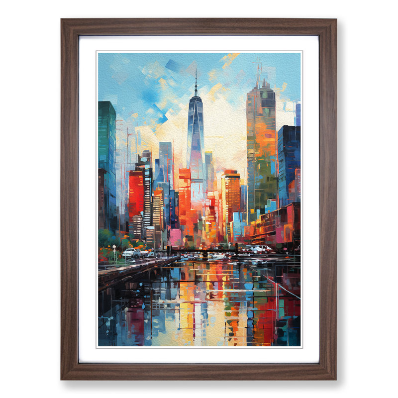 SkyLine Informel 1 Piece Single Picture Frame Wall Art, 46cm H x 34cm W x 2cm D, Walnut