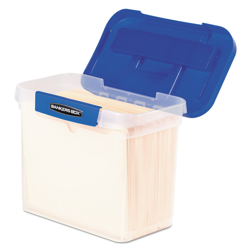 Heavy-Duty Blue and Clear Polypropylene Hanging File Box