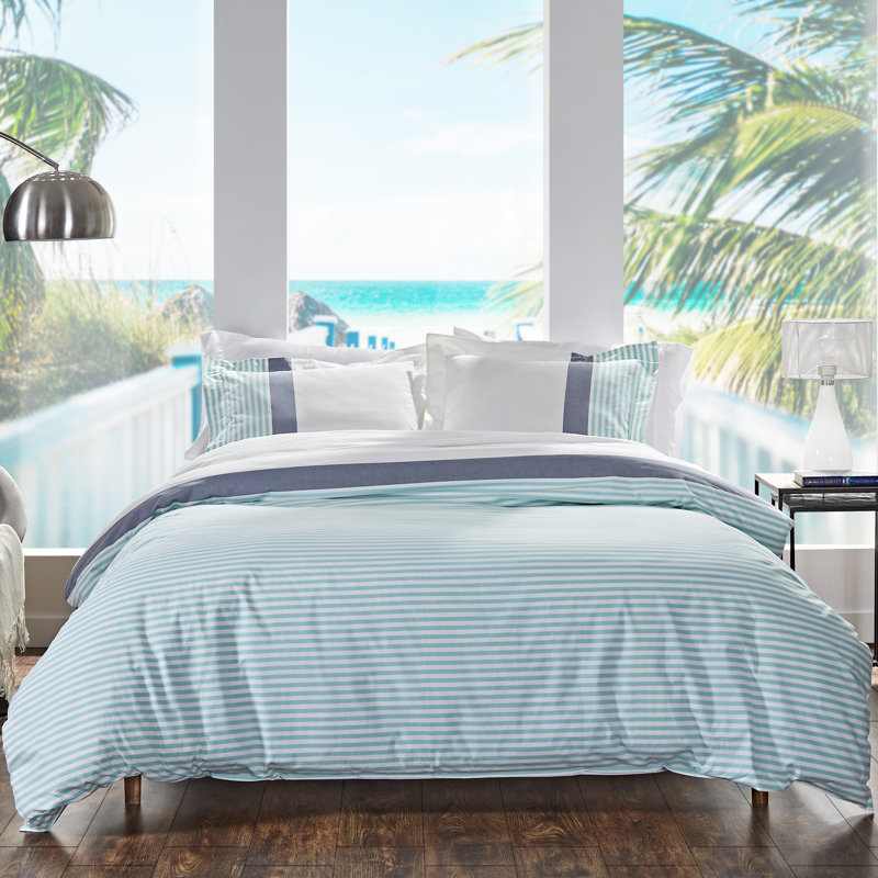 Housse de couette La Jolla, Indigo / turquoise, Housse de couette pour grand lit