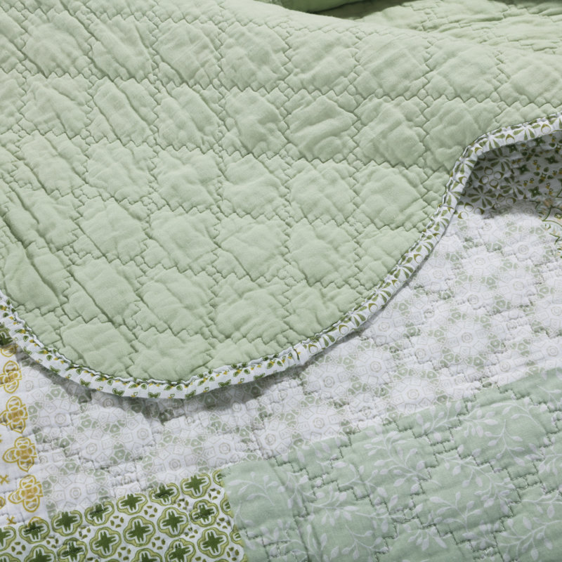 Juniper Geometric Patchwork Quilted Cotton Throw Blanket