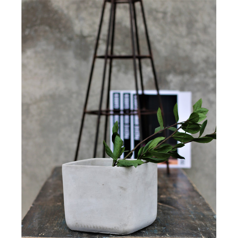 Pot de fleurs carré en béton, petit pot en forme d'urne (lot de 4) - Boronda Outdoor, 4