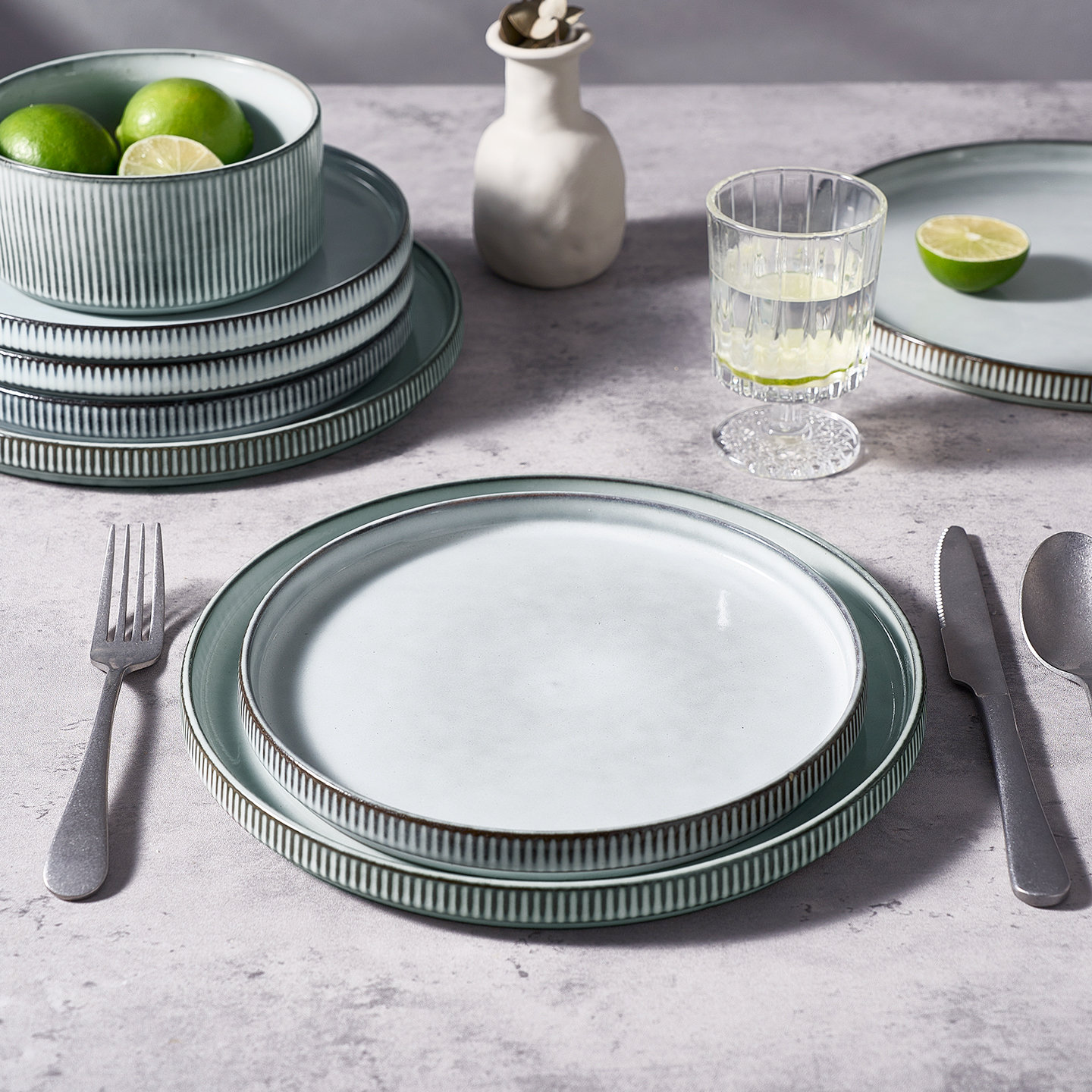 Azal 10" Dinner Plate, Smoky Blue