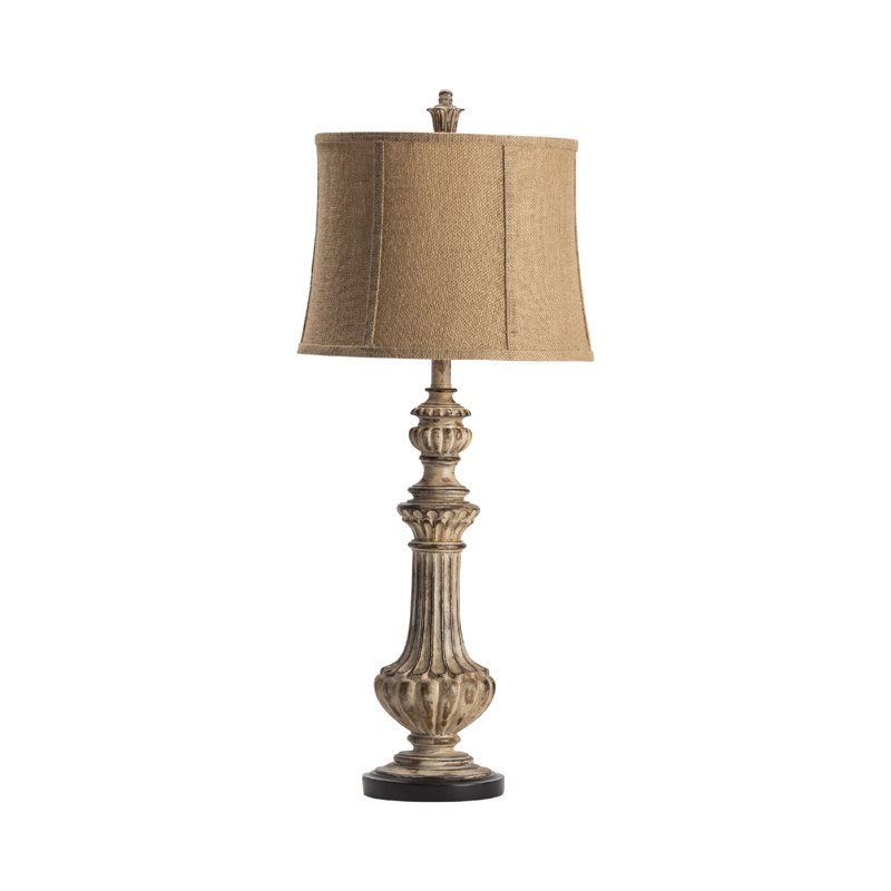 Lampe de table blanche vieillie 34,5 po Augie