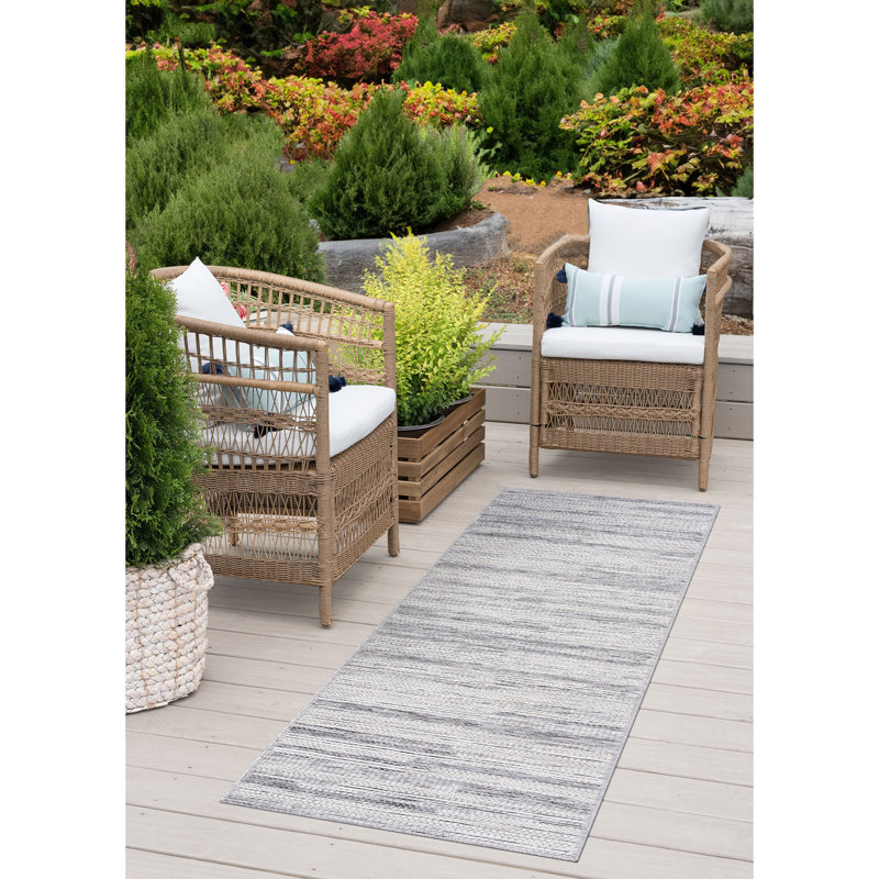 Striped Indoor/Outdoor Area Rug, Runner 2'3" x 7'3"