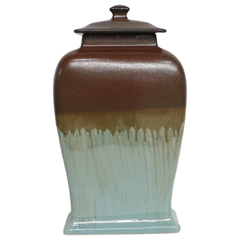 Townsend Handmade Stoneware Jar, 16" H x 7" W x 9" D, Ivory
