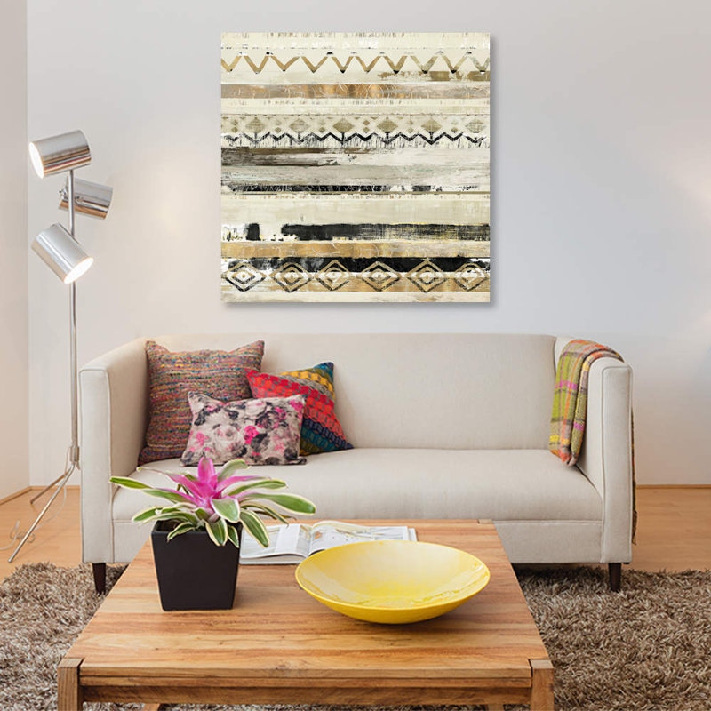 «African Patchwork II», impression sur toile, H 12 po x l 12 po x P 0,75 po, Pas de tapis, Toile tendue