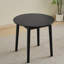 Table ronde noire, entièrement en bois massif, pouvant accueillir de 2 à 4 personnes, d'un diamètre de 31,5 po-700587472