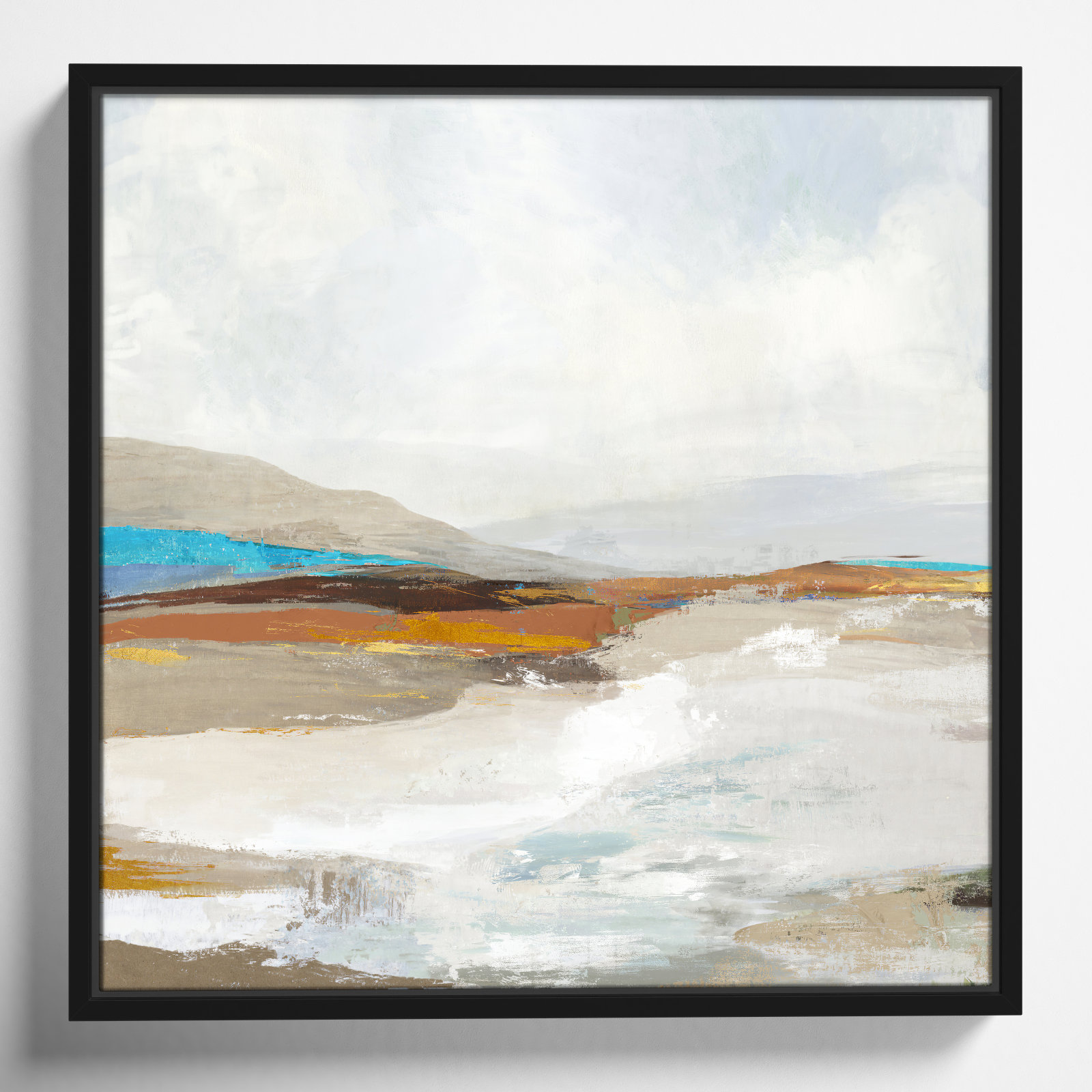 Soft Sea I by Allison Pearce - Floater Frame Print on Canvas, Black Framed, 13.5" H x 13.5" W