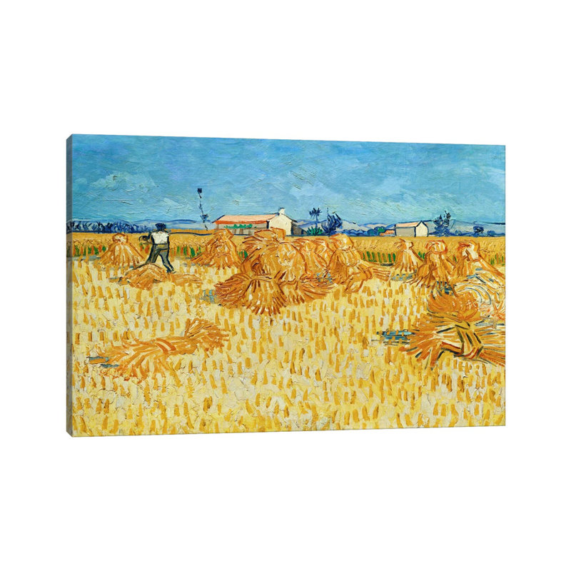 Harvest In Provence by Vincent Van Gogh - Wrapped Canvas Painting, 20.32 cm H x 30.48 cm W