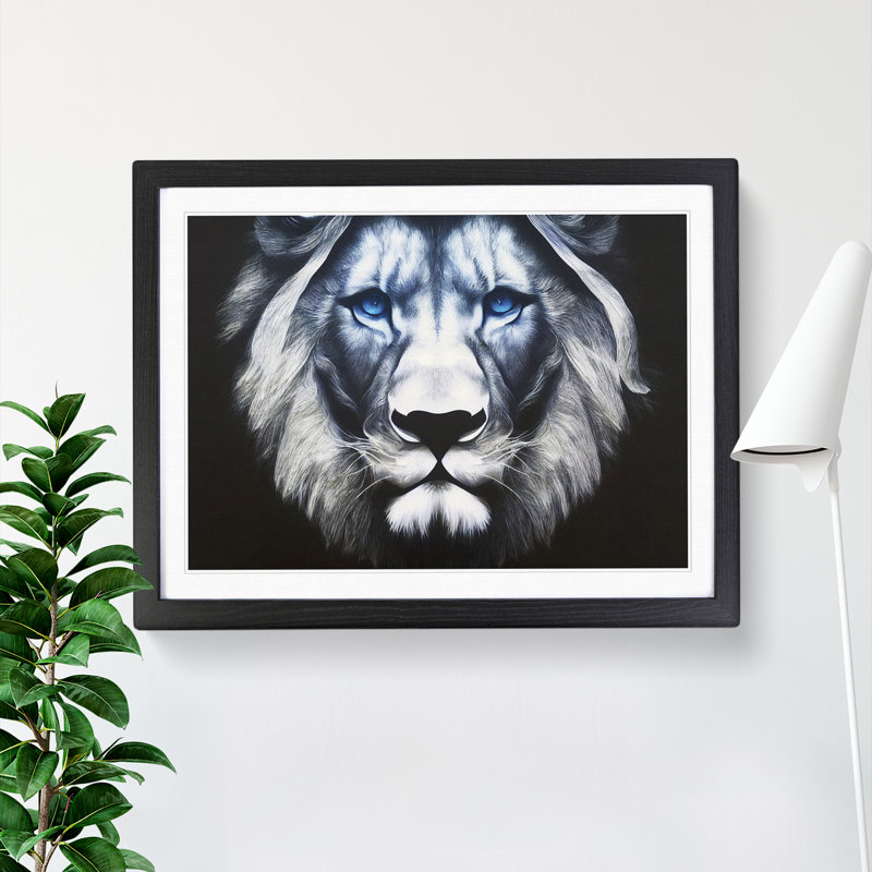 Awesome Lion - Framed Print, Black, 34cm H x 46cm W x 2cm D