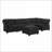 Sectional Sofas Modular U-Shaped 6-Seat with Reversible Chaise, Black Corduroy Living Room | Black | Corduroy-2020075892