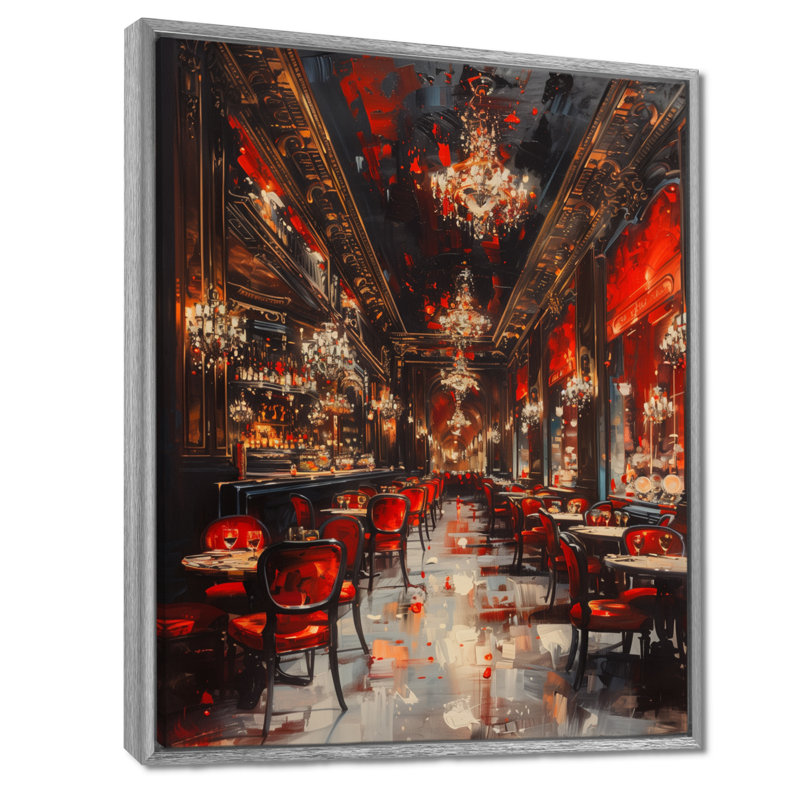 Casinos royaux - Casinos, H 32 po x l 24 po x P 1 po, Toile argentée avec cadre flottant