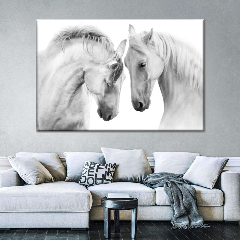 «Horse Cat and Dog Love» sur toile, H 8 po x l 12 po x P 1 po