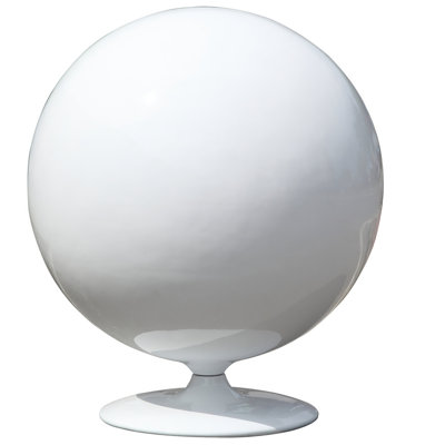 Fiberglass Ball & Cashmere Chair Cashmere-Red / Glossy White
