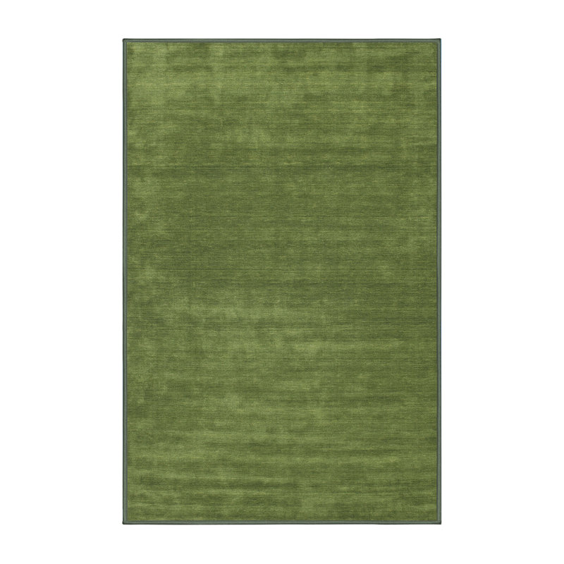 Tapis de zone vert contemporaine, Rectangle 5 pi x 7 pi