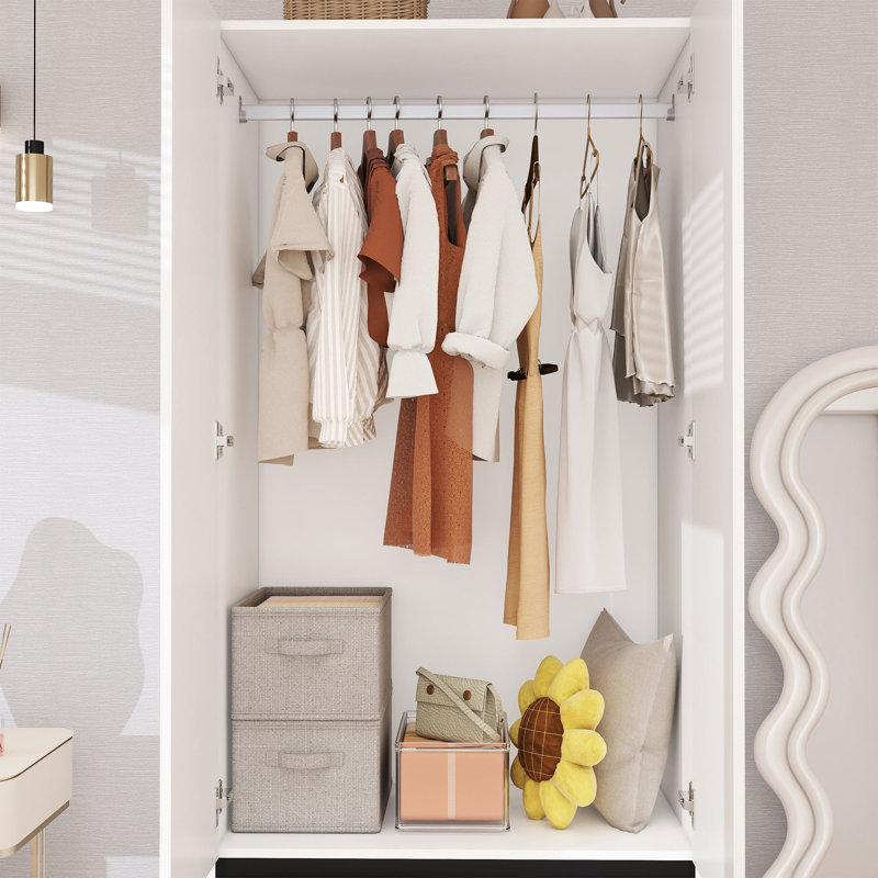 75" Armoire Wardrobe Closet with 2 Drawers