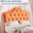 Upholstered Twin Princess Bed Frame with LED Lights & Storage Drawers - Soft Crystal Button Headboard - Noise-Free Slats - No Box Spring Needed - Orange Color-144624678