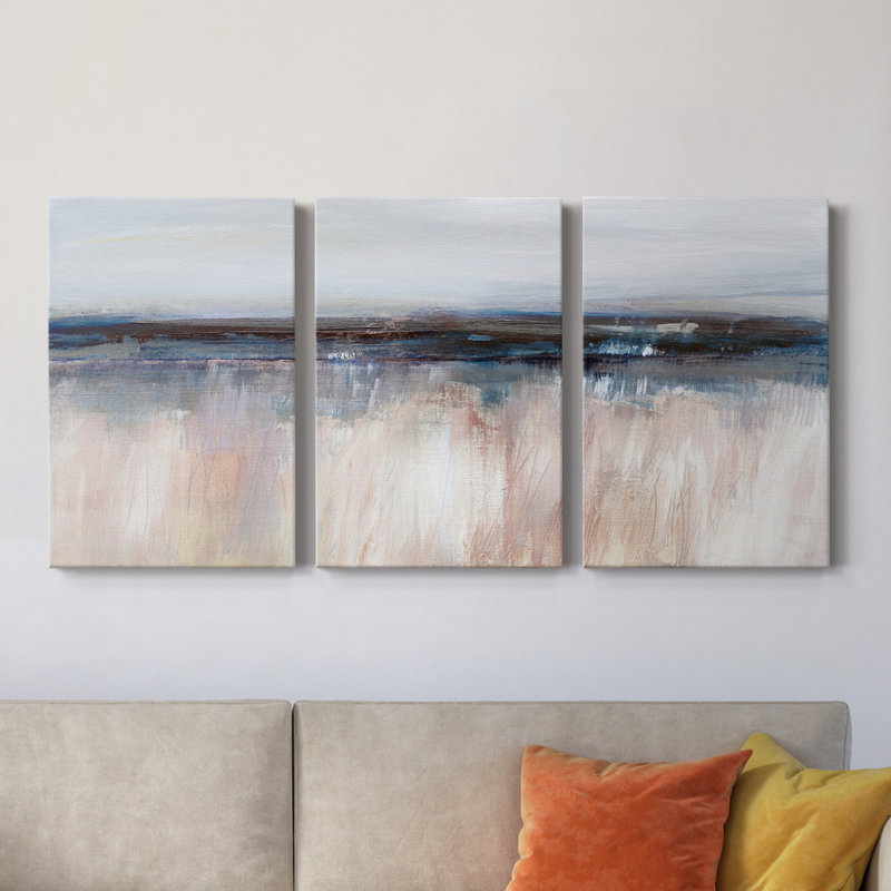 Tide at Dawn - Ensemble de 3 toiles tendues, H 12 po x l 24 po x P 1 po
