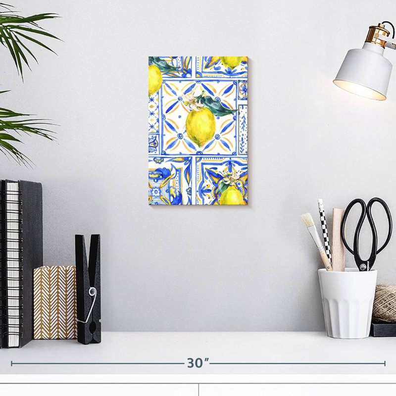 Yarlin Lemon Pattern Tiles, 12" H x 8" W
