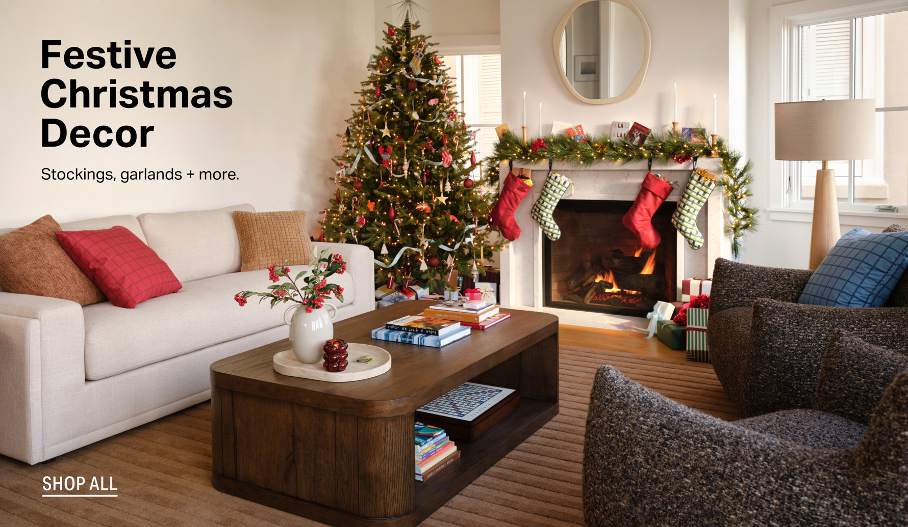 Festive Christmas Decor: Stockings, garlands + more. Shop all.