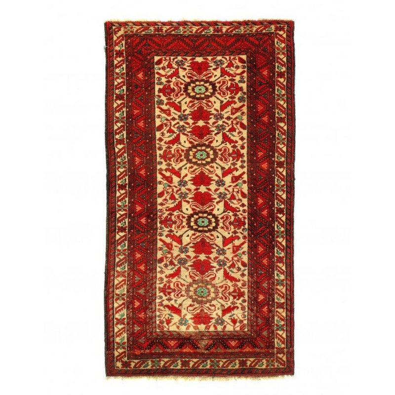 Mirsade Hand Woven Cotton and Wool Oriental Area Rug