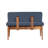 Modern Bank Bench with Storage, Walnut & Dark Blue, 43.3 x 33.5 x 15.7 inches | 100% Melamine Coated Particle Board & 100% Linen Fabric, Seat Height: 18.9 inches | Stylish Hornbeam Legs, Perfect for Living Room & Entryway-1953598159