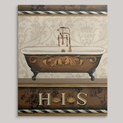 « i » par lisa audit, annonce rétro Bourgoisie Bath, H 10 po x l 8 po x P 1,5 po, Toile