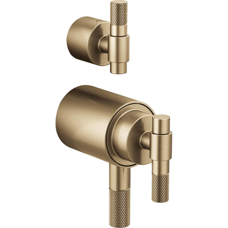 Litze® Roman Shower Integrated Valve with Handles, Luxe Gold, T-Lever